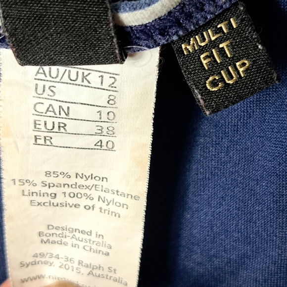 NipTuck Swim Size 8 One Piece Swimsuit Ruched Sides Multifit Bra Cup - Picture 11 of 11